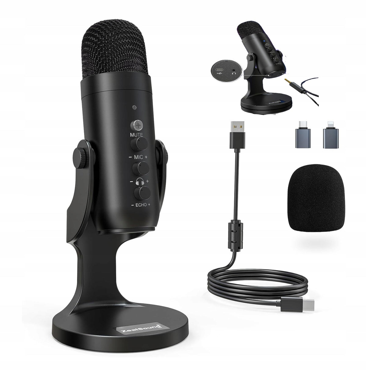 Computer Microphone Capacitive Gaming Studio Karaoke USB PC PS5