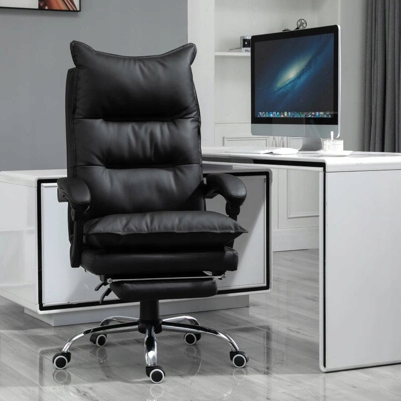 Computer Office Chair Swivel Black Adjustable Footrest for Office + Packaging status original