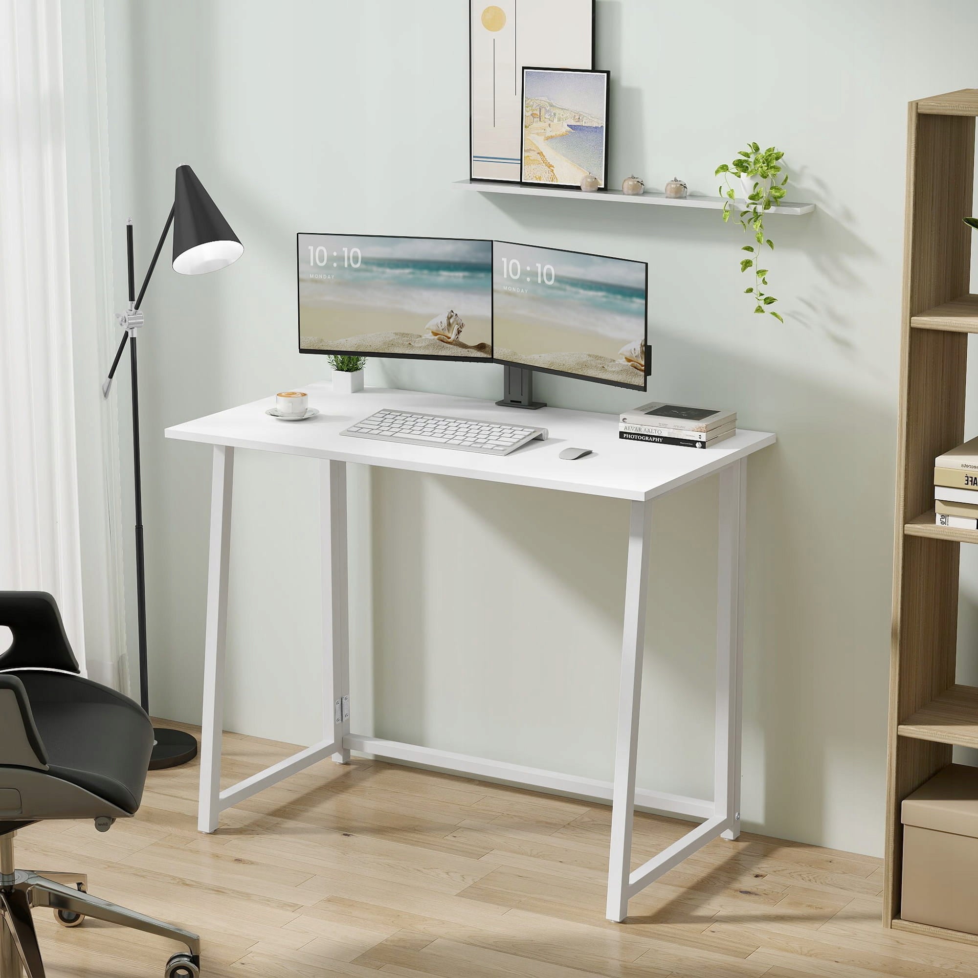 Computer School Desk Folding Modern Solid White 80x40x75 cm Packaging status original
