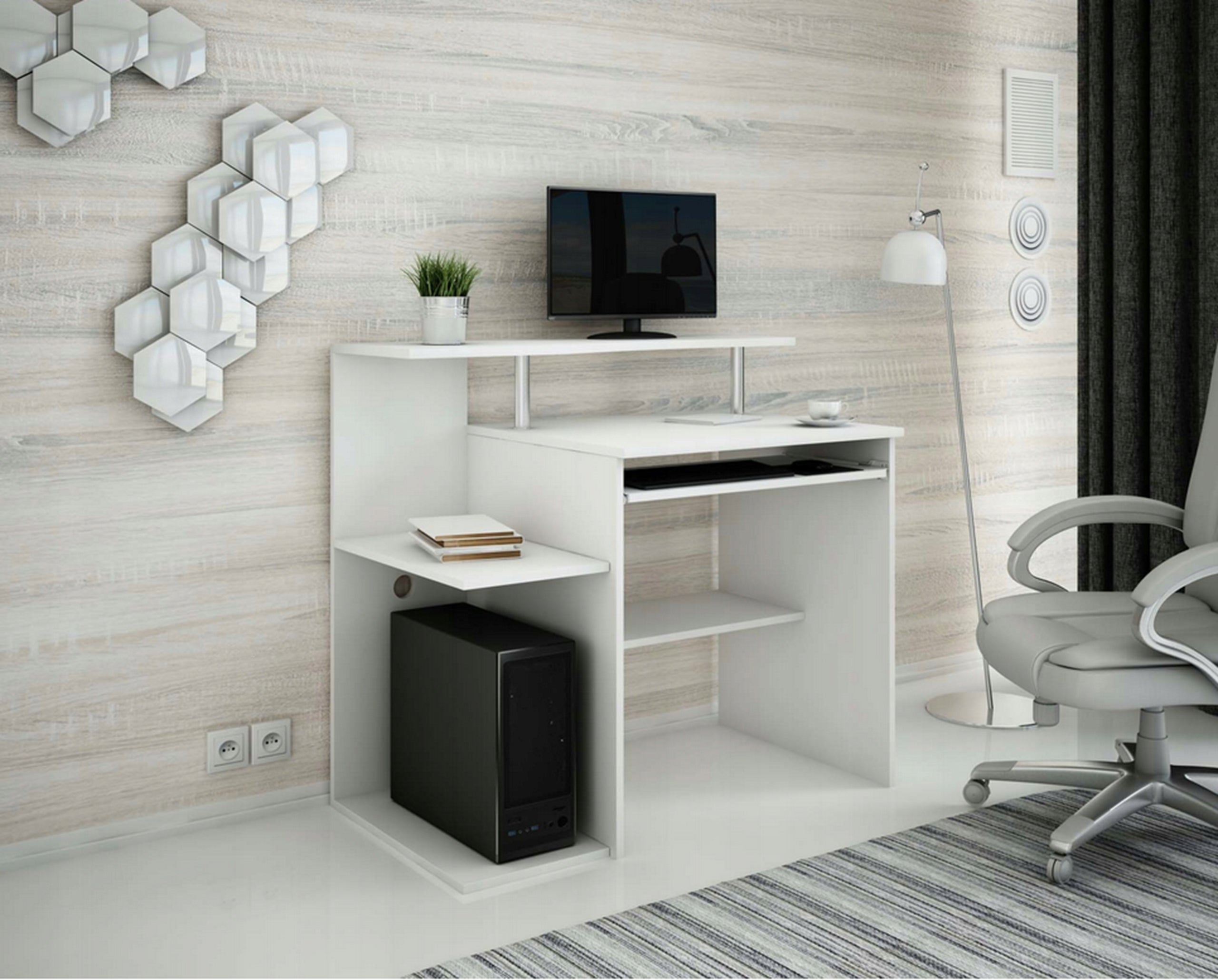 Computer desk B1 WHITE 100cm cabinet ROB EAN (GTIN) 5906412300798