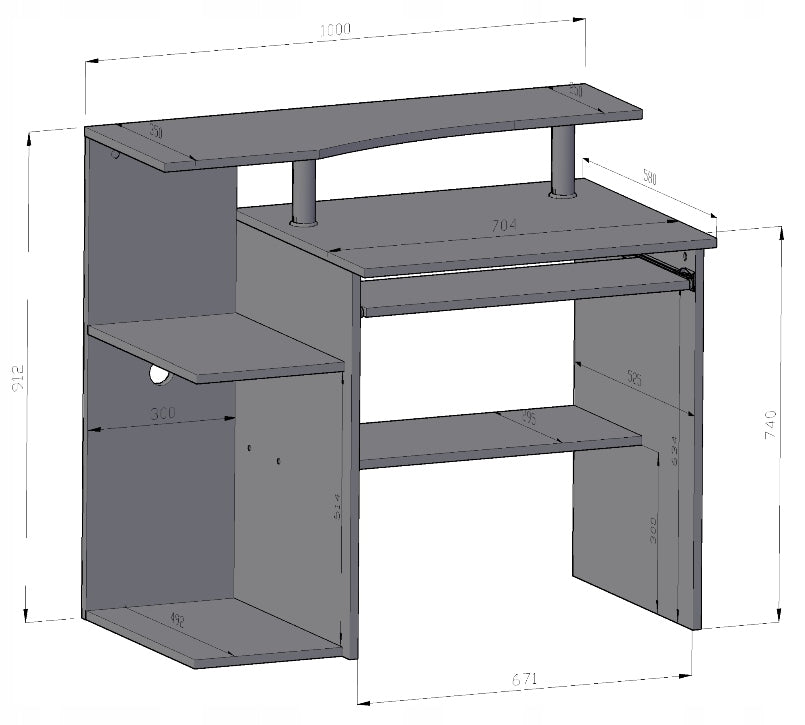 Computer desk B1 WHITE 100cm cabinet ROB Manufacturer code MATKAMB1BIAŁY