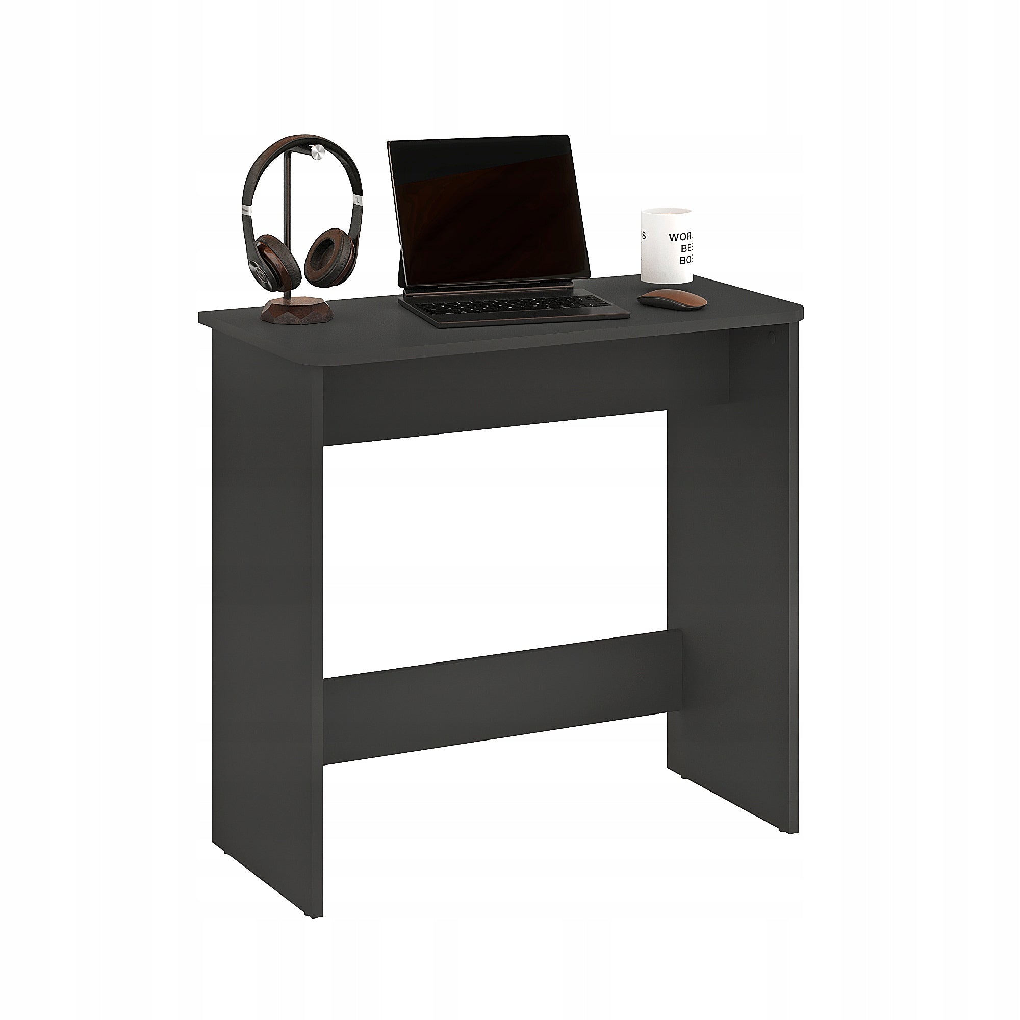 Computer desk small narrow anthracite 80 cm – KOMTO