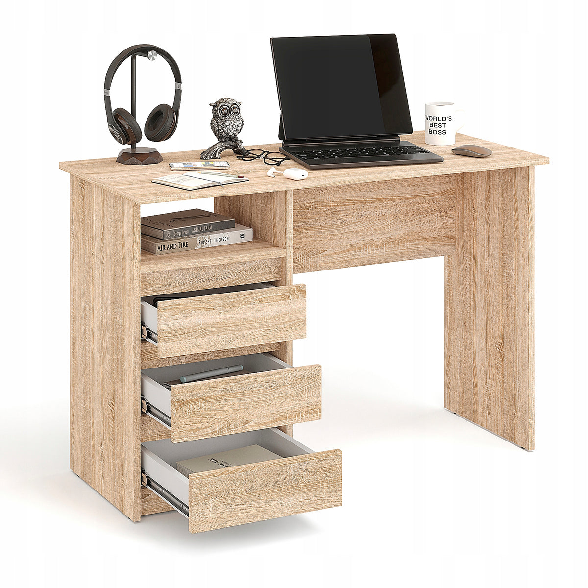 Computer desk sonoma oak with drawers 110 cm – KOMTO EAN (GTIN) 4745090670042