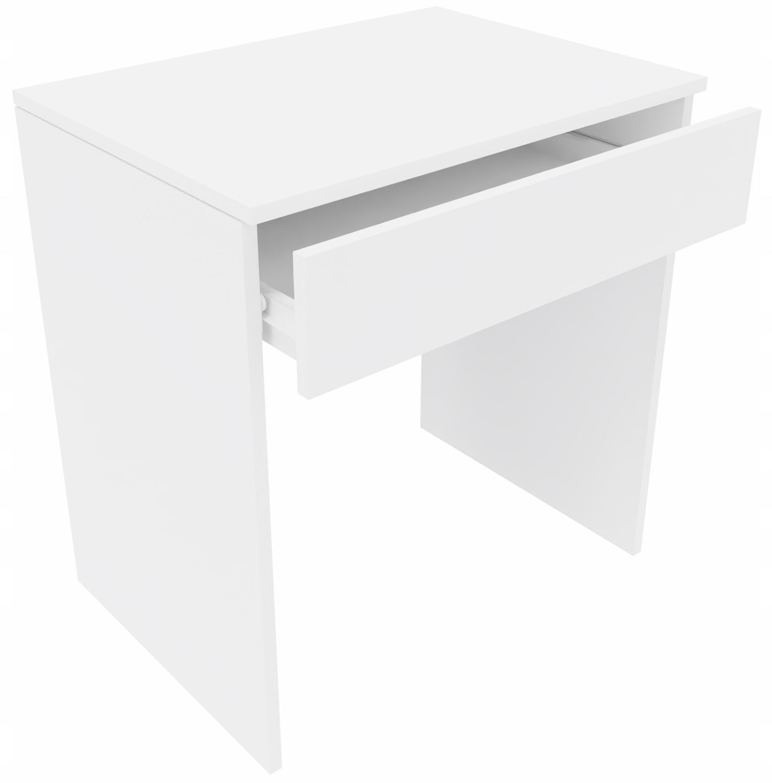 Computer desk with drawer rectangular gaming table 70 cm white mat