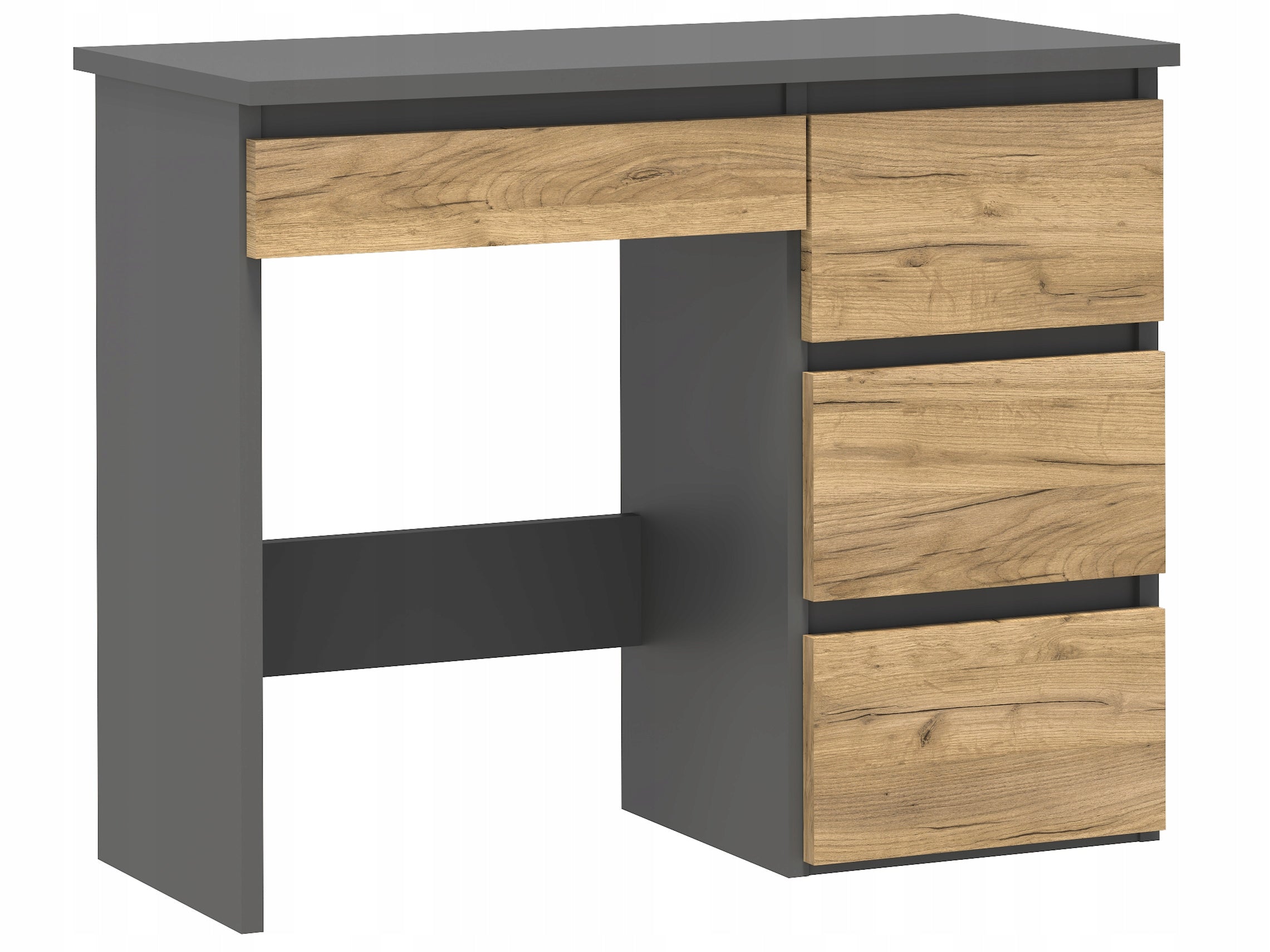 Computer desk with drawers Beta 3 ANTHRACITE - OAK CRAFT roomy comfortable