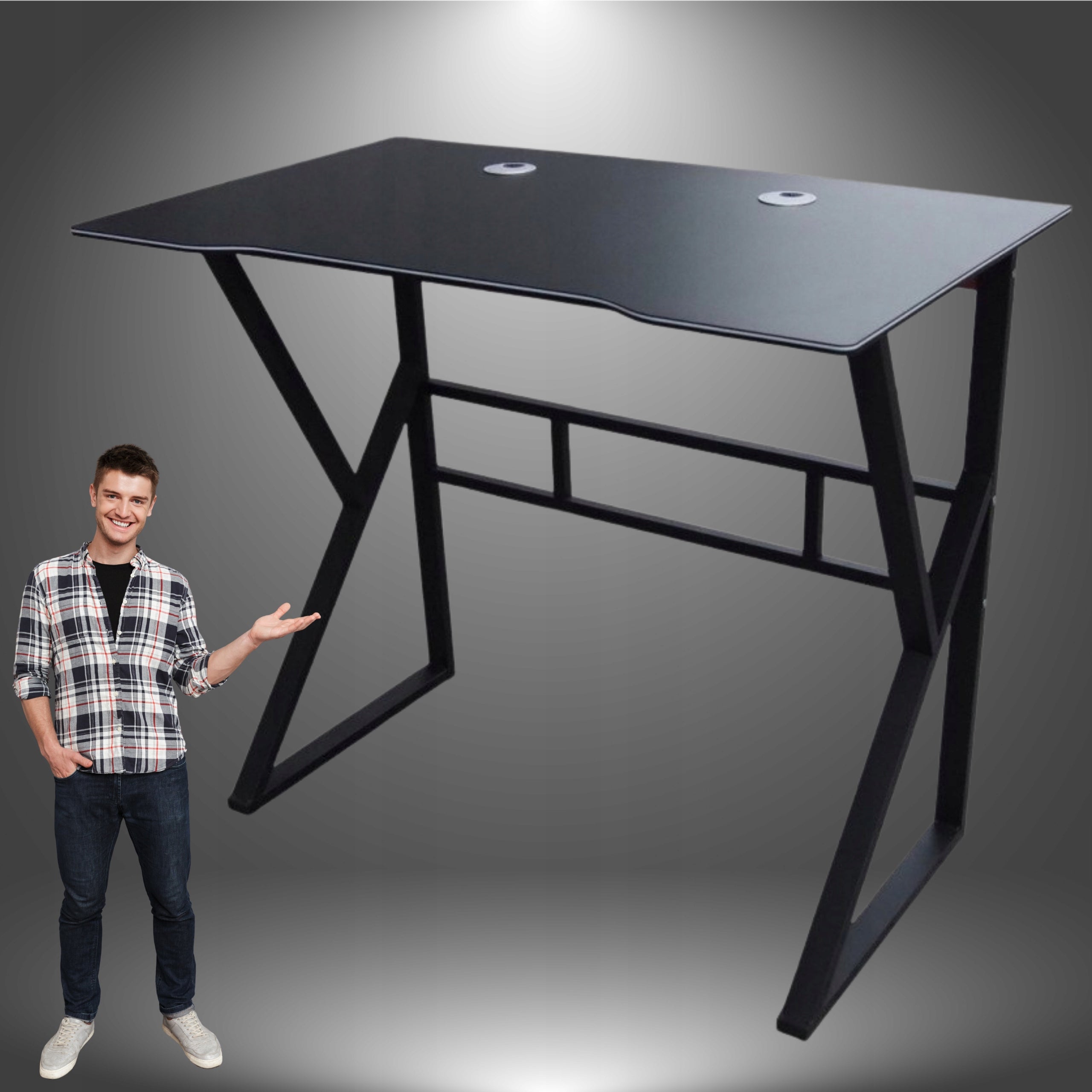 Computer ergonomic desk black, for adults and teenagers 100x60 EAN (GTIN) 5908453206589