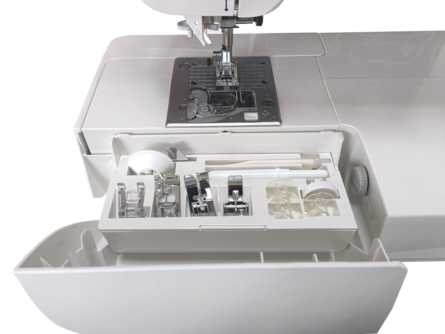 Computer sewing machine JUKI HZL F600 set table accessories Material synthetic material