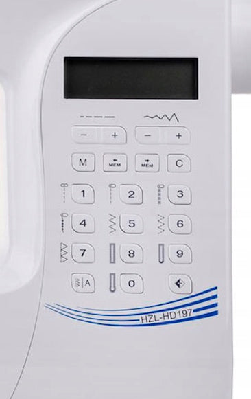 Computer sewing machine JUKI HZL-HD197 + feet bobbin needle shears Dominant color white