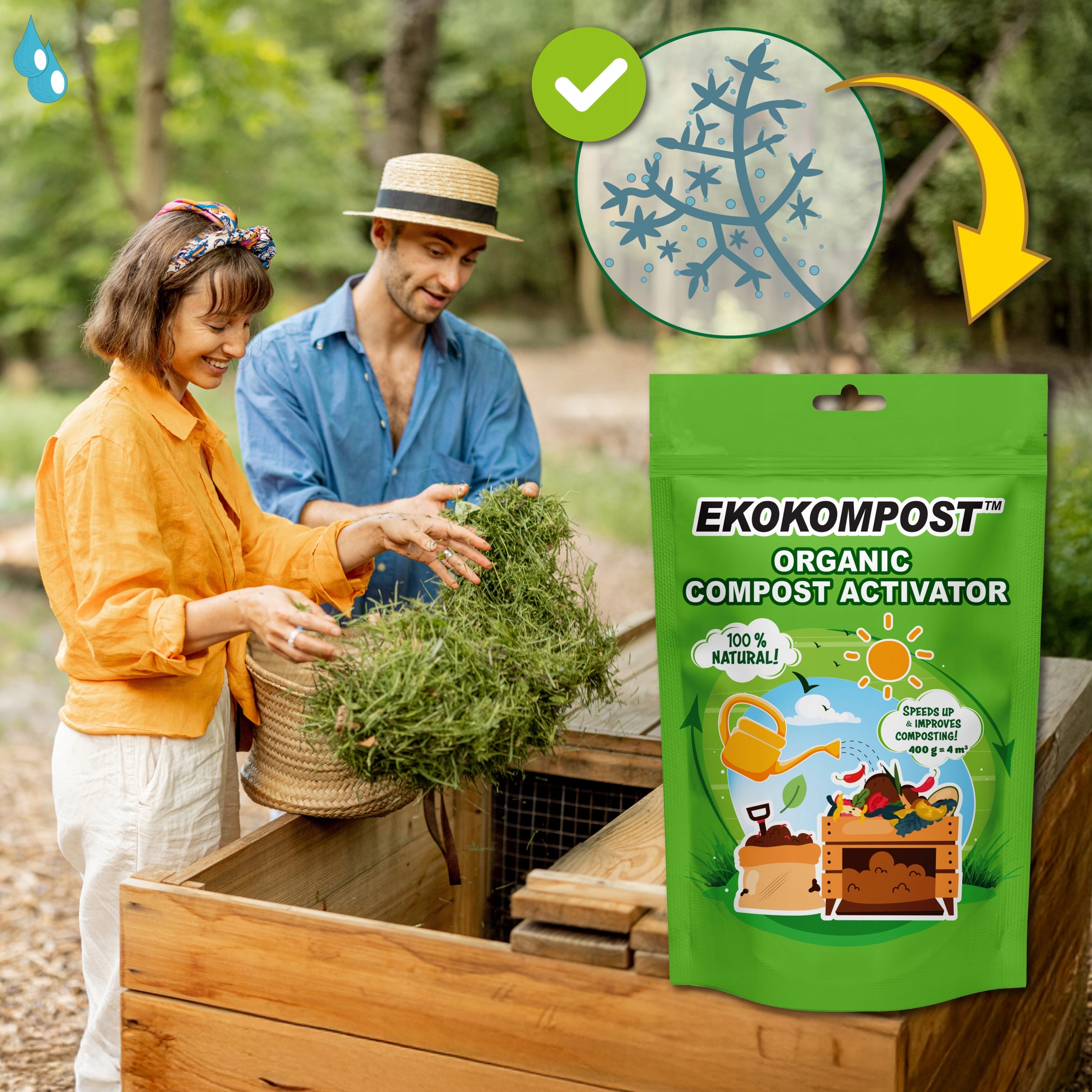 Concentrate, accelerator, compost activator. Bacteria + Trichoderma 800 g Manufacturer Hantpol