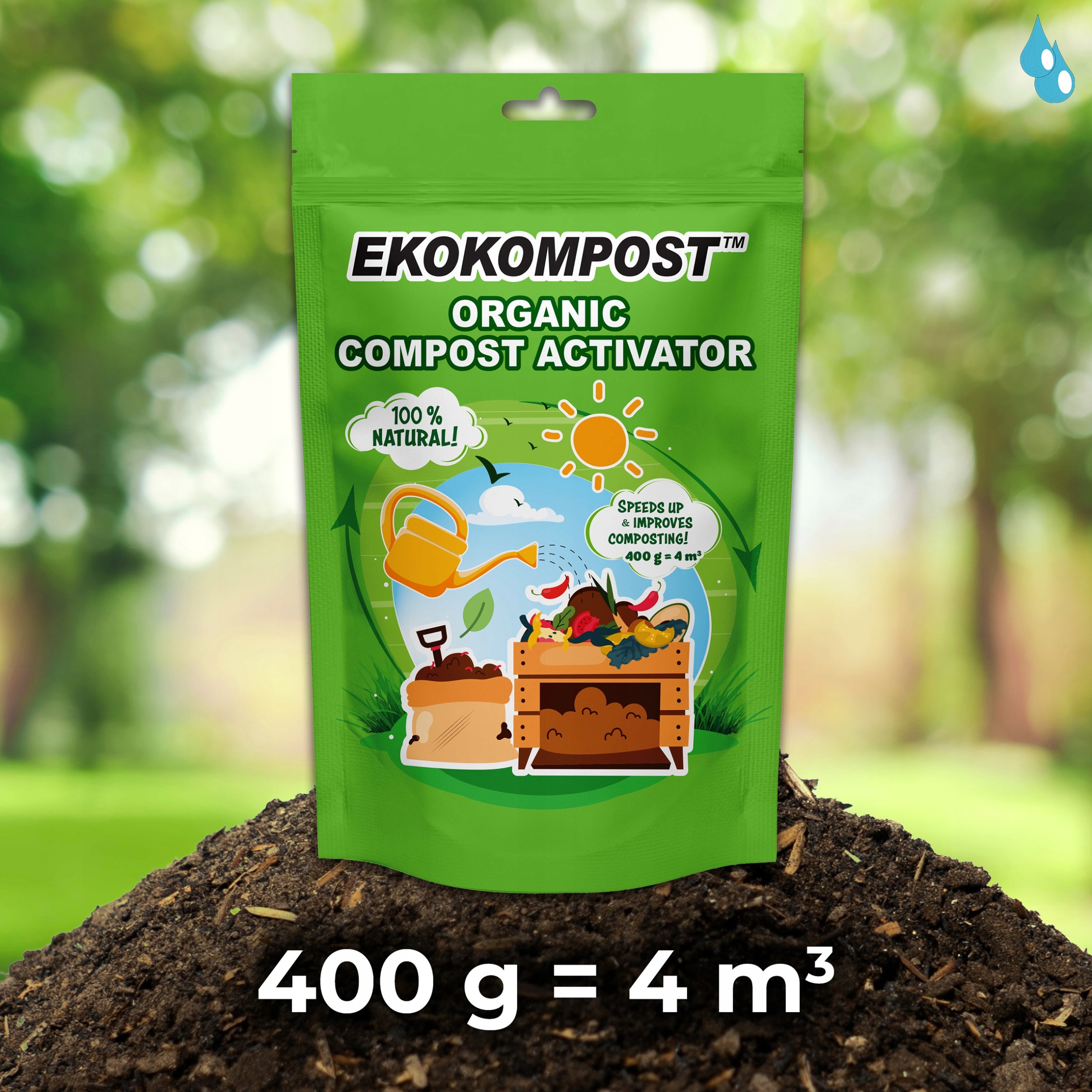 Concentrate, accelerator, compost activator. Bacteria + Trichoderma 800 g Packaging status original