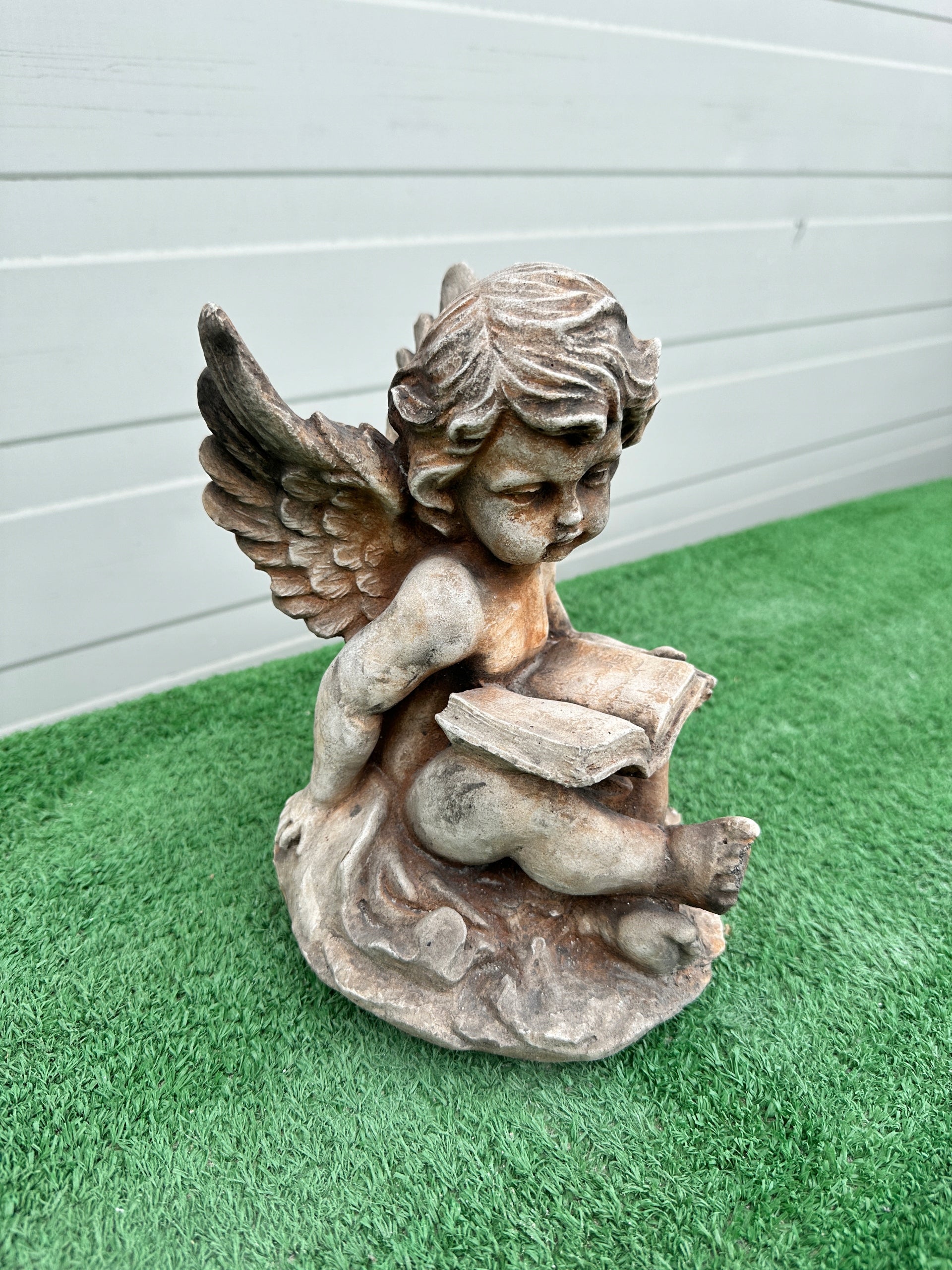 Concrete Figurine Angel with Book Decoration Concrete Figure Angel Product height 22 cm