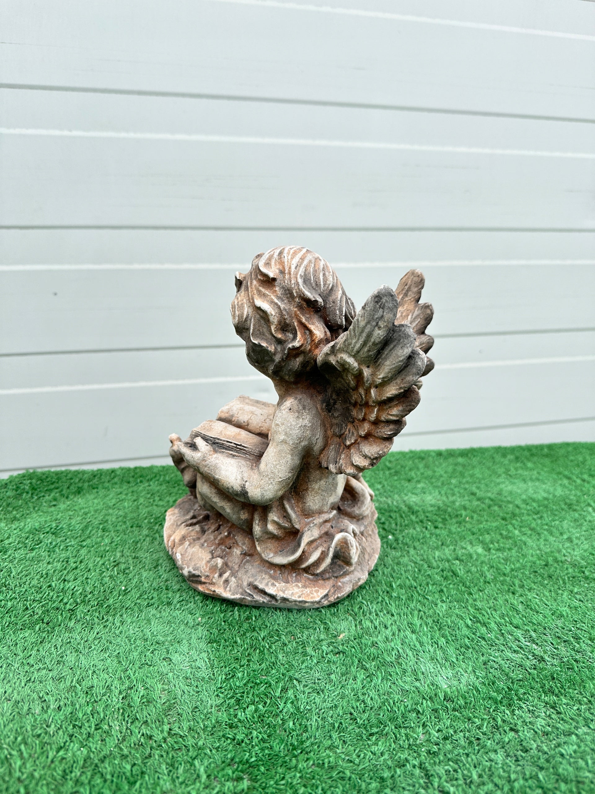 Concrete Figurine Angel with Book Decoration Concrete Figure Angel Weight 4 kg