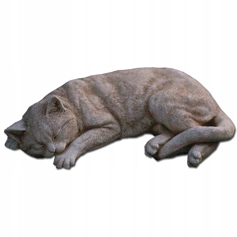 Concrete Garden Figure Cat Sleeping Figurines for Cat Tombstone Ornament