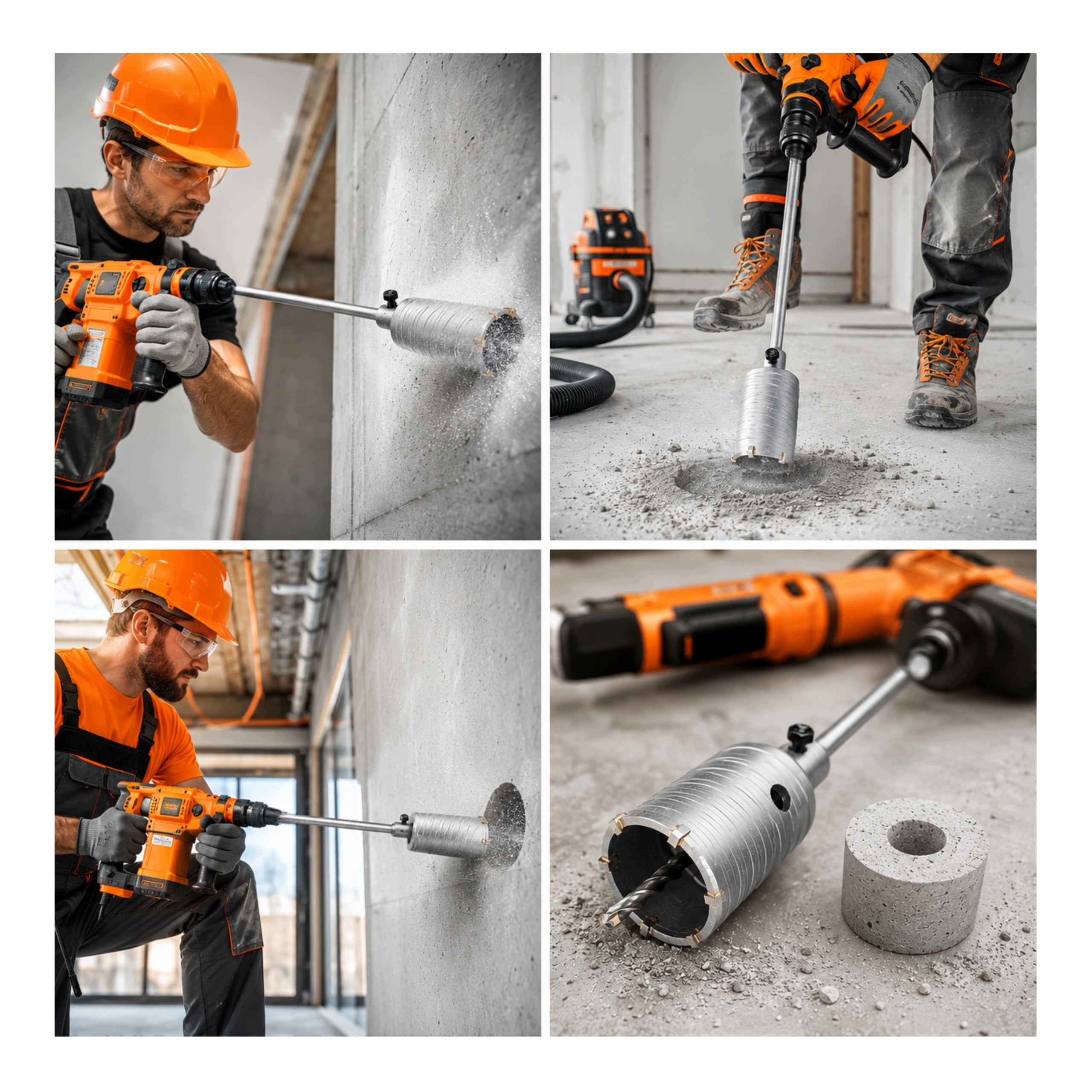 Concrete Hole Saw 60mm Drill Bit Cutter Cans with Adapter 600mm SDS Plus Packaging status original
