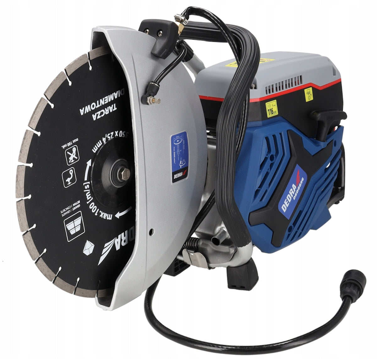 Concrete cutter 3,5kW DEDRA Diesel saw 350 mm disc for asphalt Saw bore diameter 25.4 mm