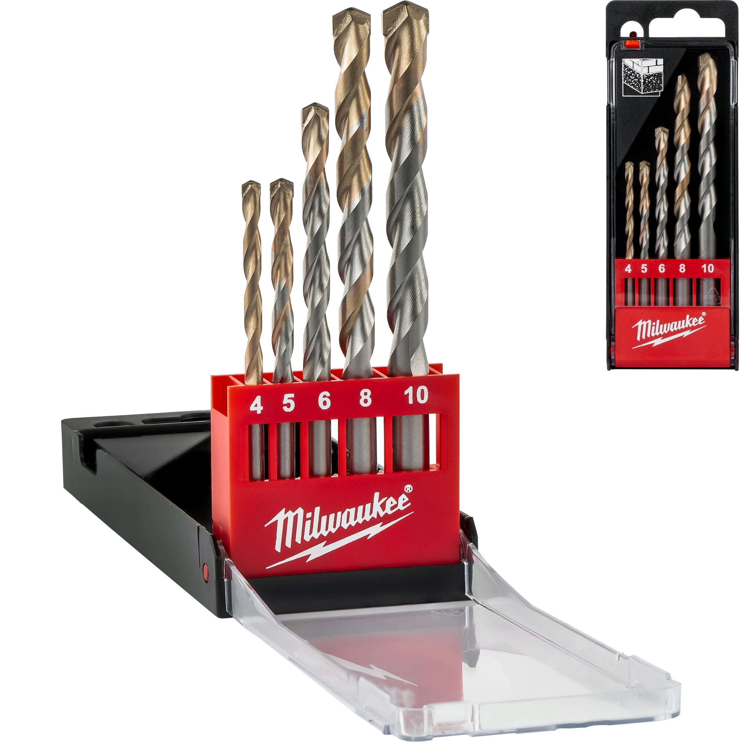 Concrete drill bit set 4-10 mm 5 element. Milwaukee cylindrical
