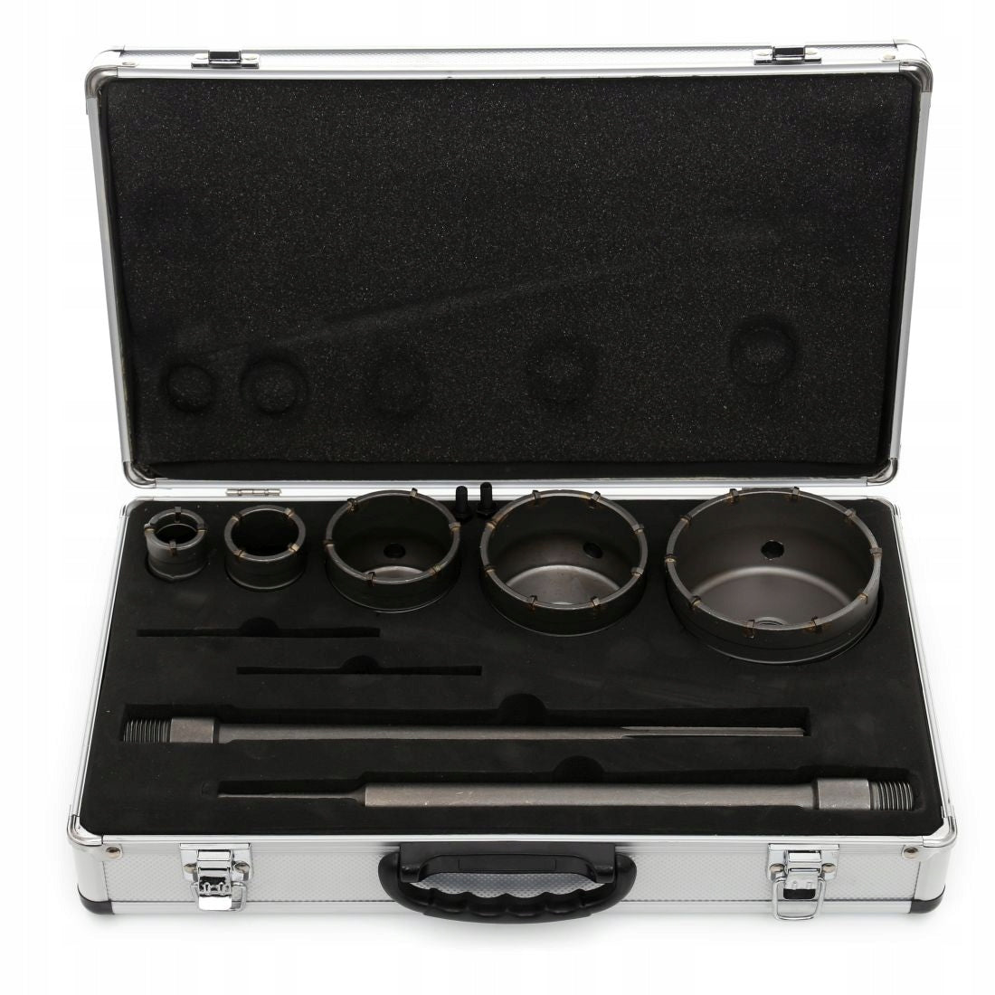 Concrete masonry hole saw Set 7el SDS+ IN CASE 40 65 80 100 mm STRONG