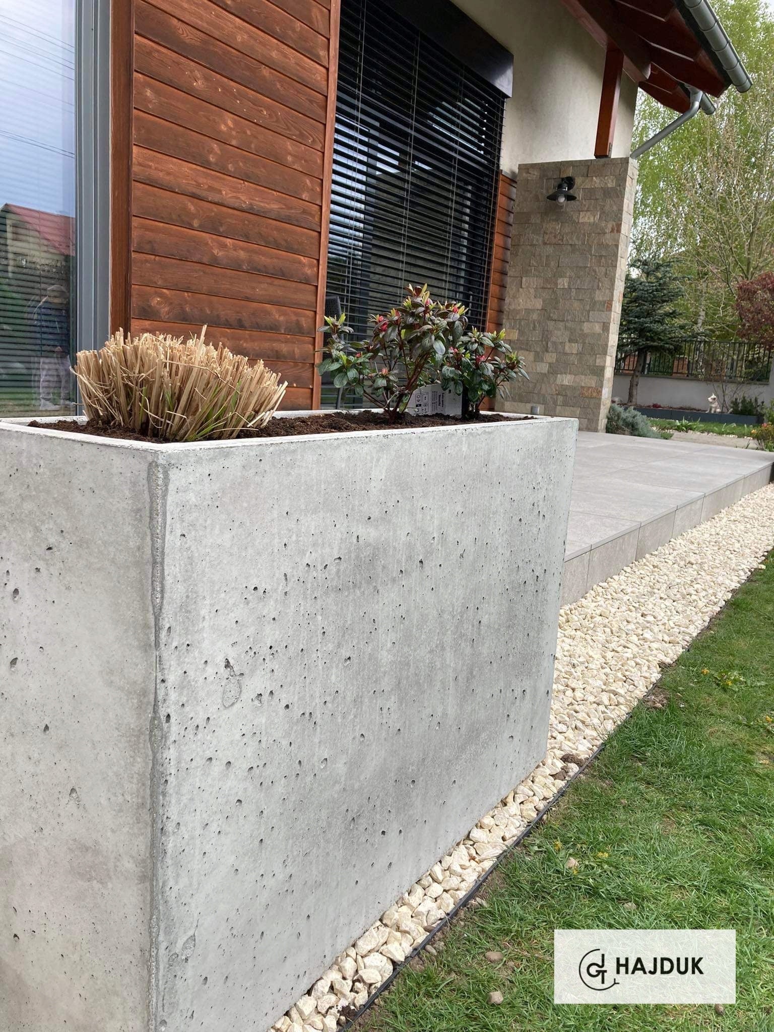 Concrete planter architectural concrete 100x30x65 graphite Brand no brand