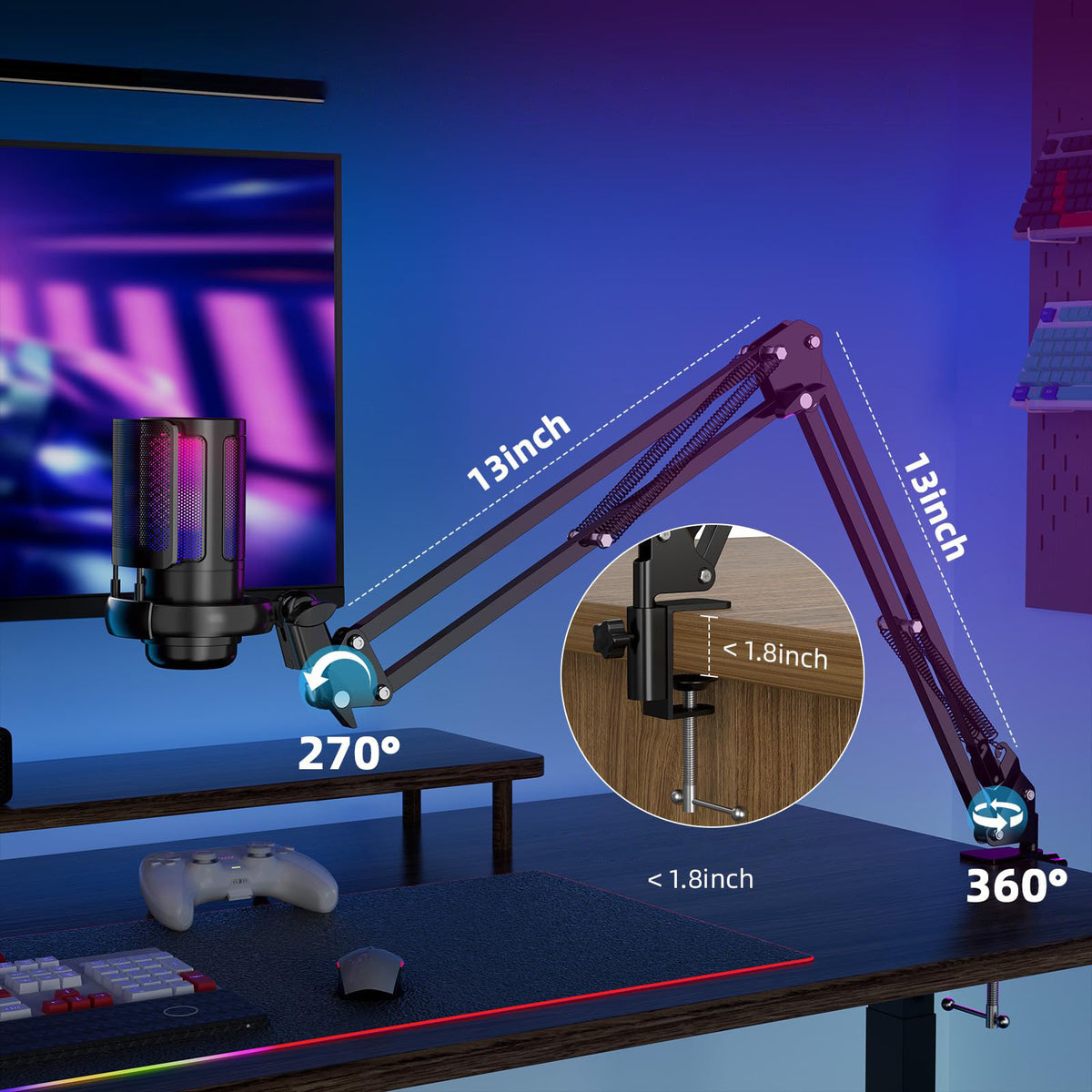 Condenser Microphone Studio PC RGB Streaming Podcast Microphone Manufacturer code drttyu