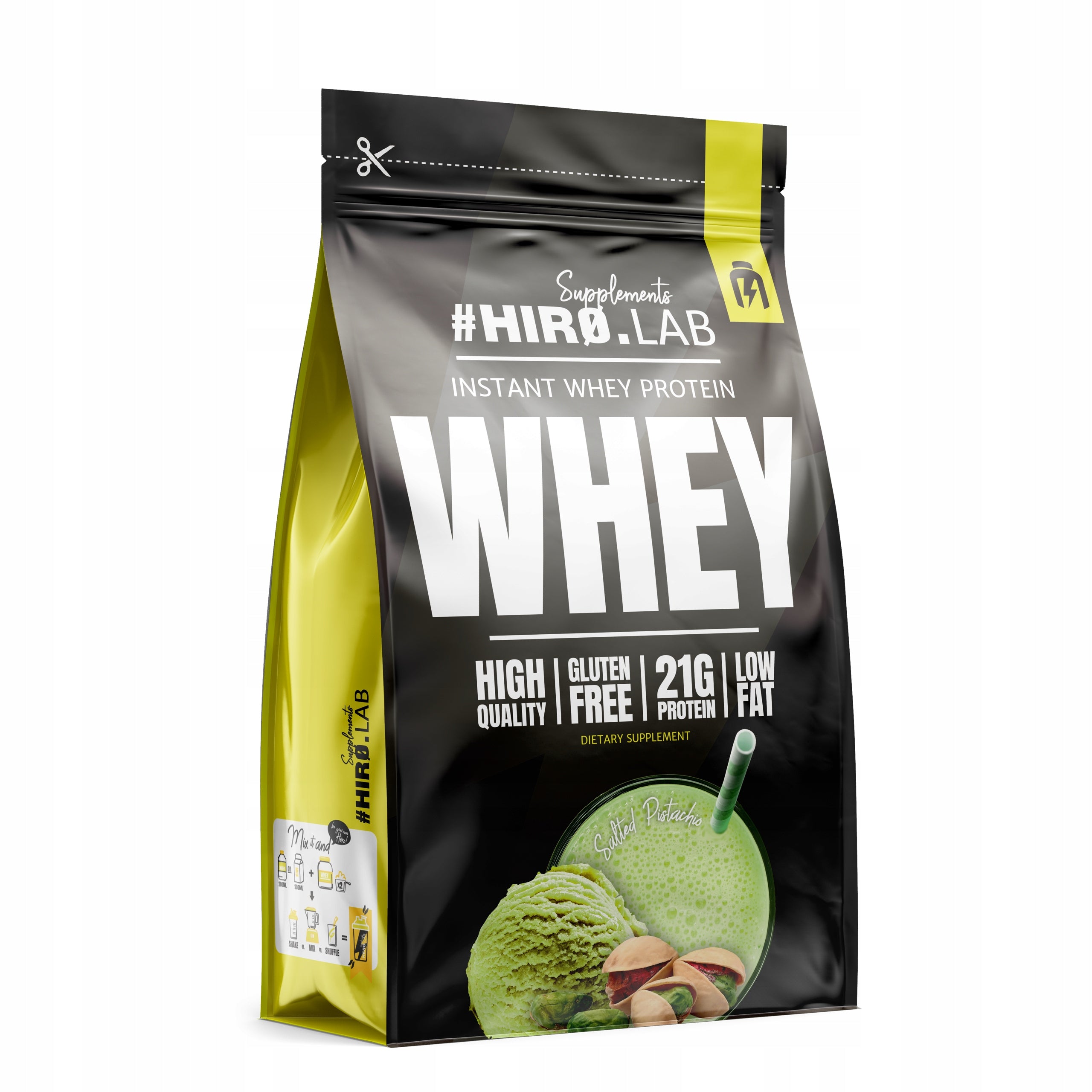 Conditioner Whey Protein WPC HIRO.LAB 2kg Pistachio Instant Powder