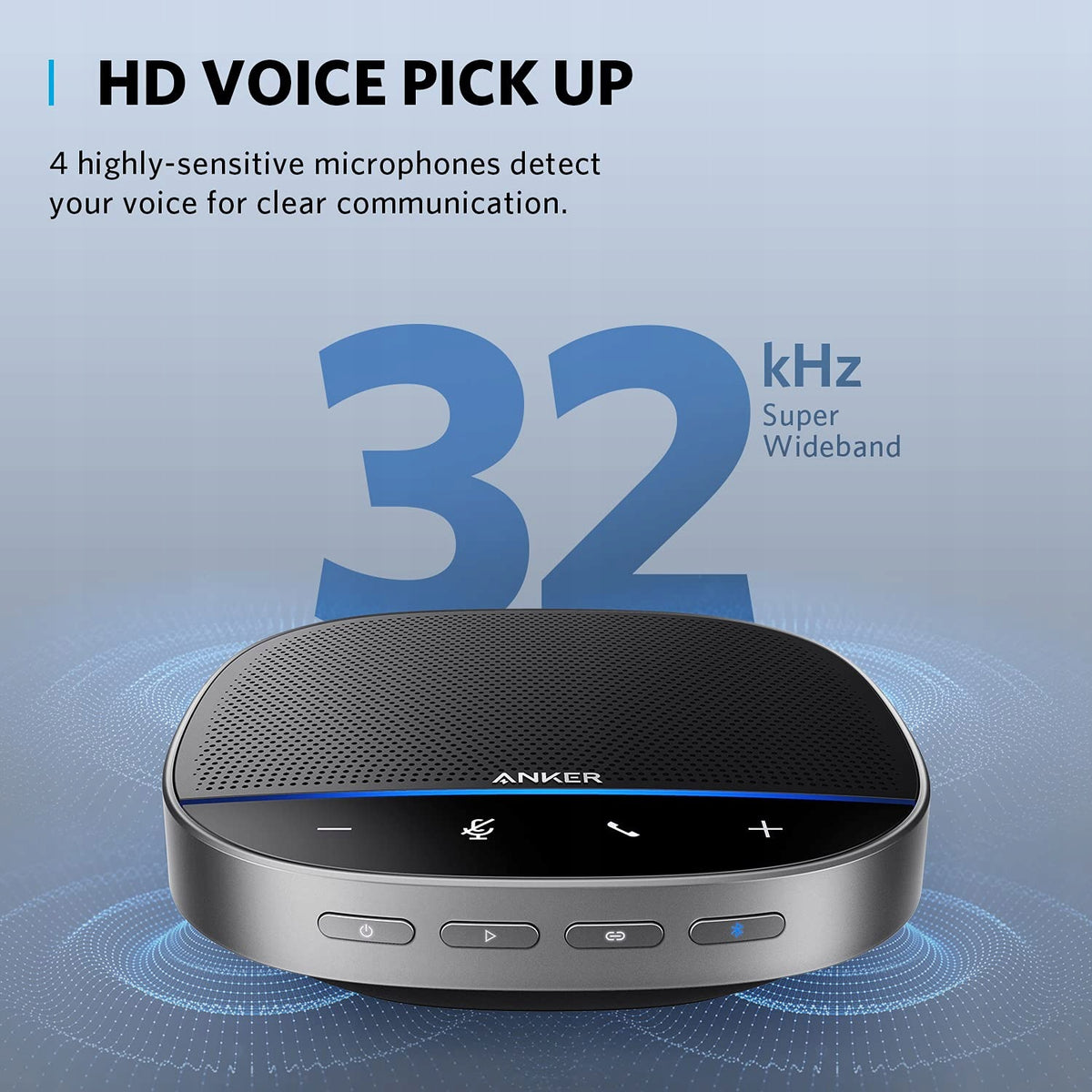 Conference Speaker 4 Microphones USB Bluetooth Zoom Anker PowerConf Manufacturer Anker