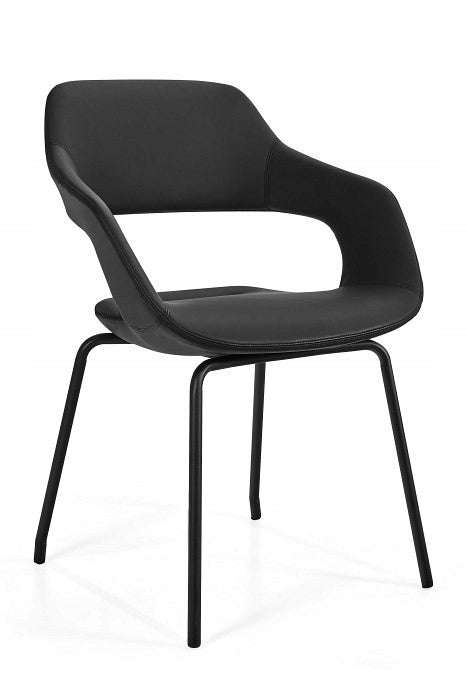 Conference chair Iris black genuine leather auditorium office