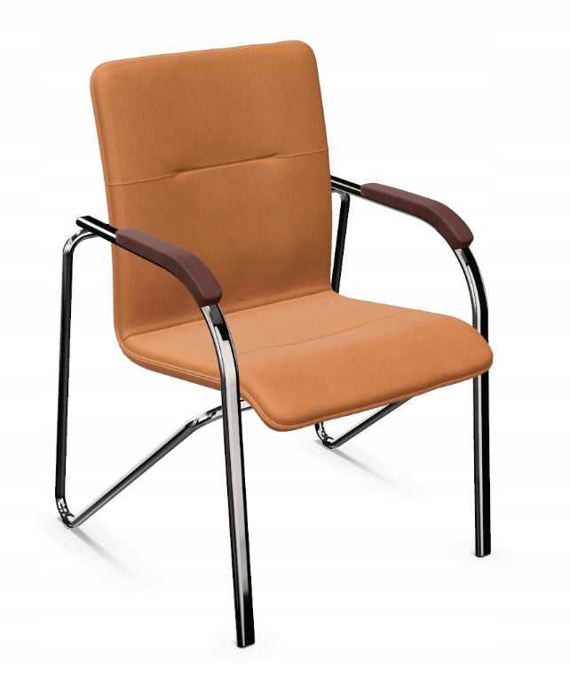Conference chair SAMBA chrome V49 light brown + 1,023 rosewood