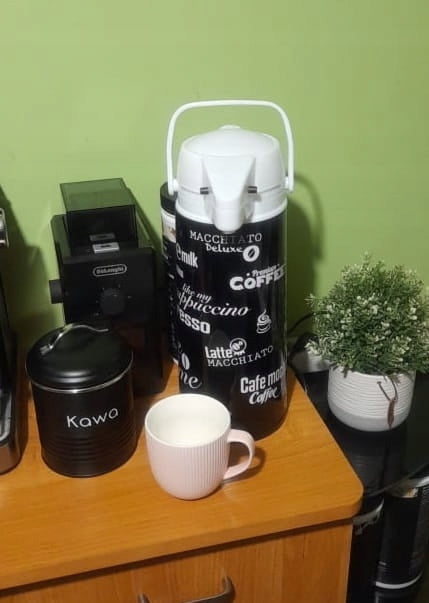 Conference thermos with glass pump 1,9 l black Manufacturer code 121564_BIAŁY
