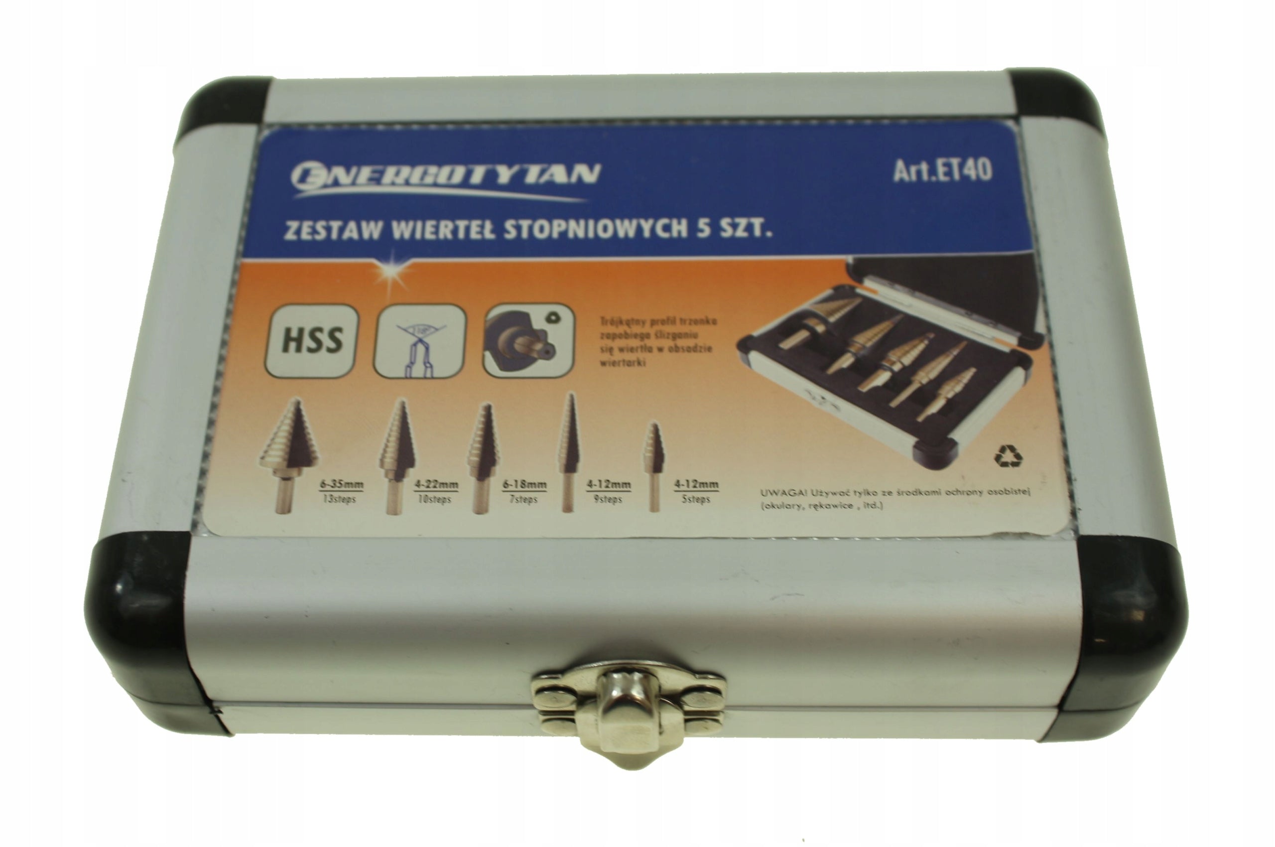 Conical drill bit set 4-35mm / step drill bit ENERGOTYTAN ET40 Brand Energotytan