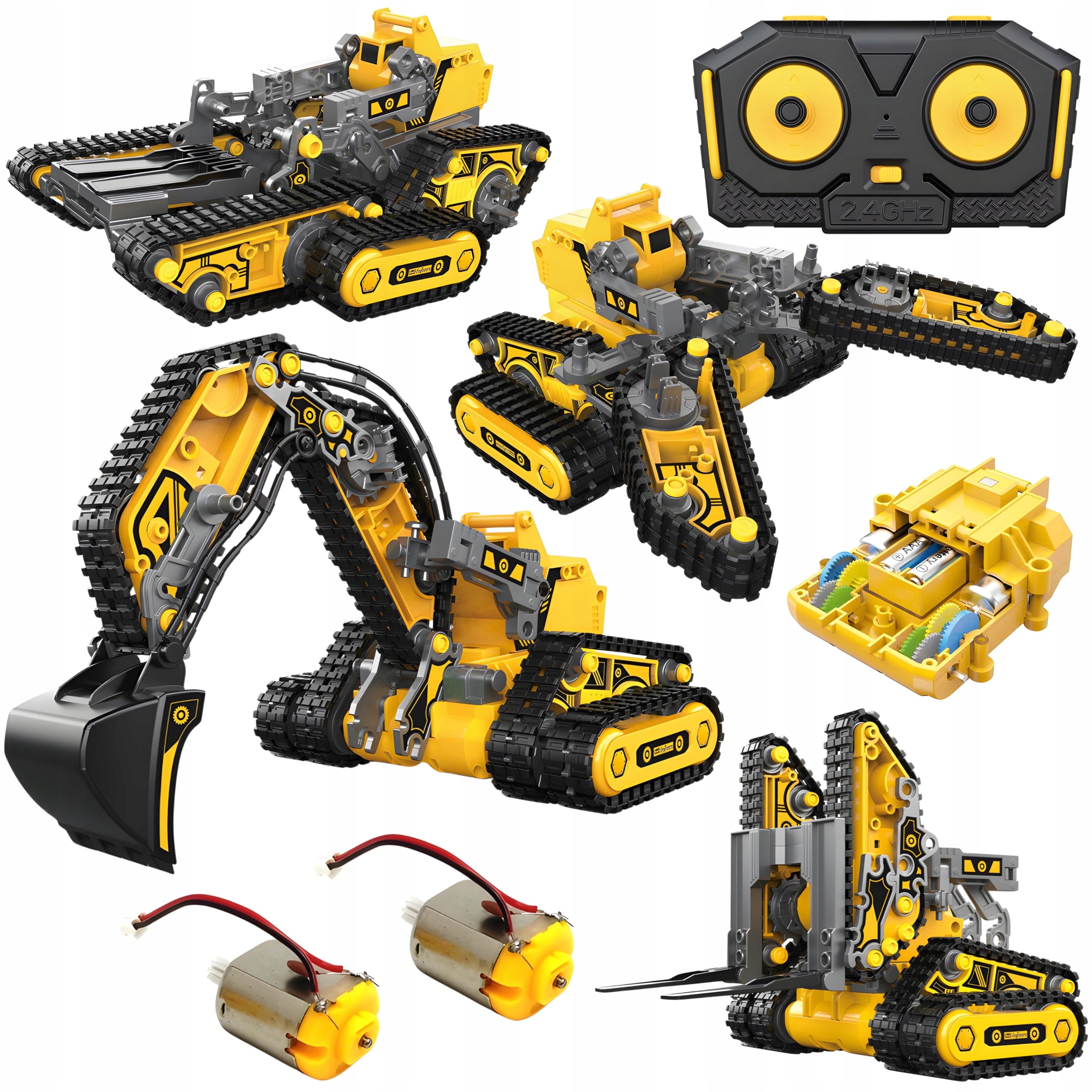 Construction Vehicles Excavator Bulldozer Blocks REMOTE CONTROLLED Construction