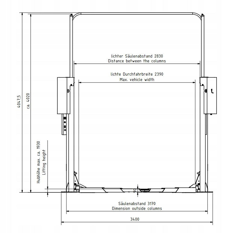 Consul 2.40 HD FLEX Two-post hydraulic lift Brand Consul