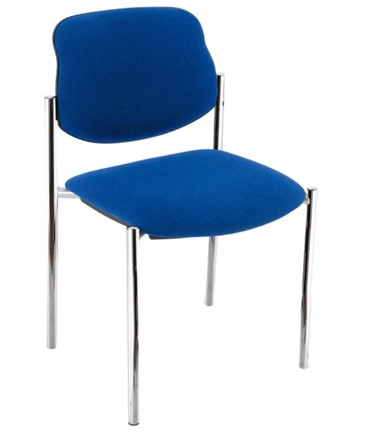 Consumer Stationary Chair Style Chrome Fabric EF078 Blue Nowy Styl