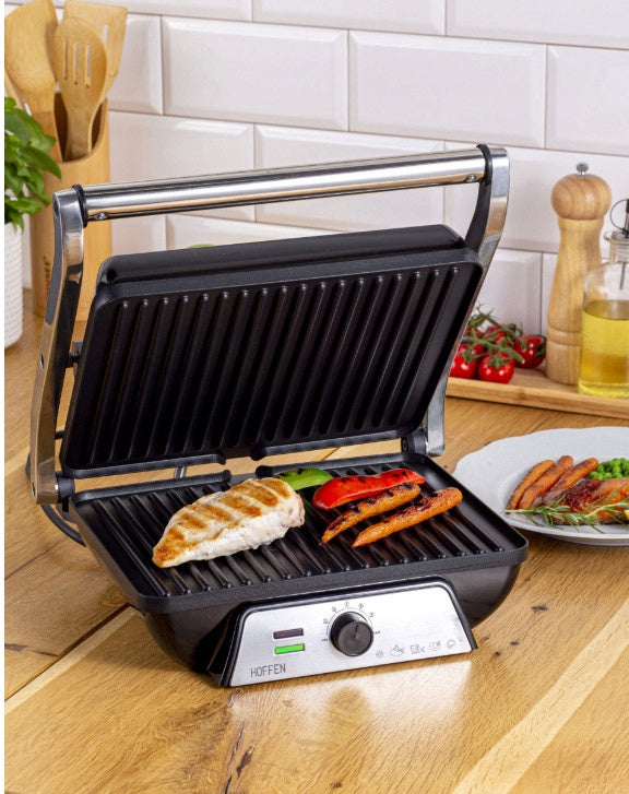 Contact electric grill Hoffen 2000 W opening 180 degrees Packaging status original