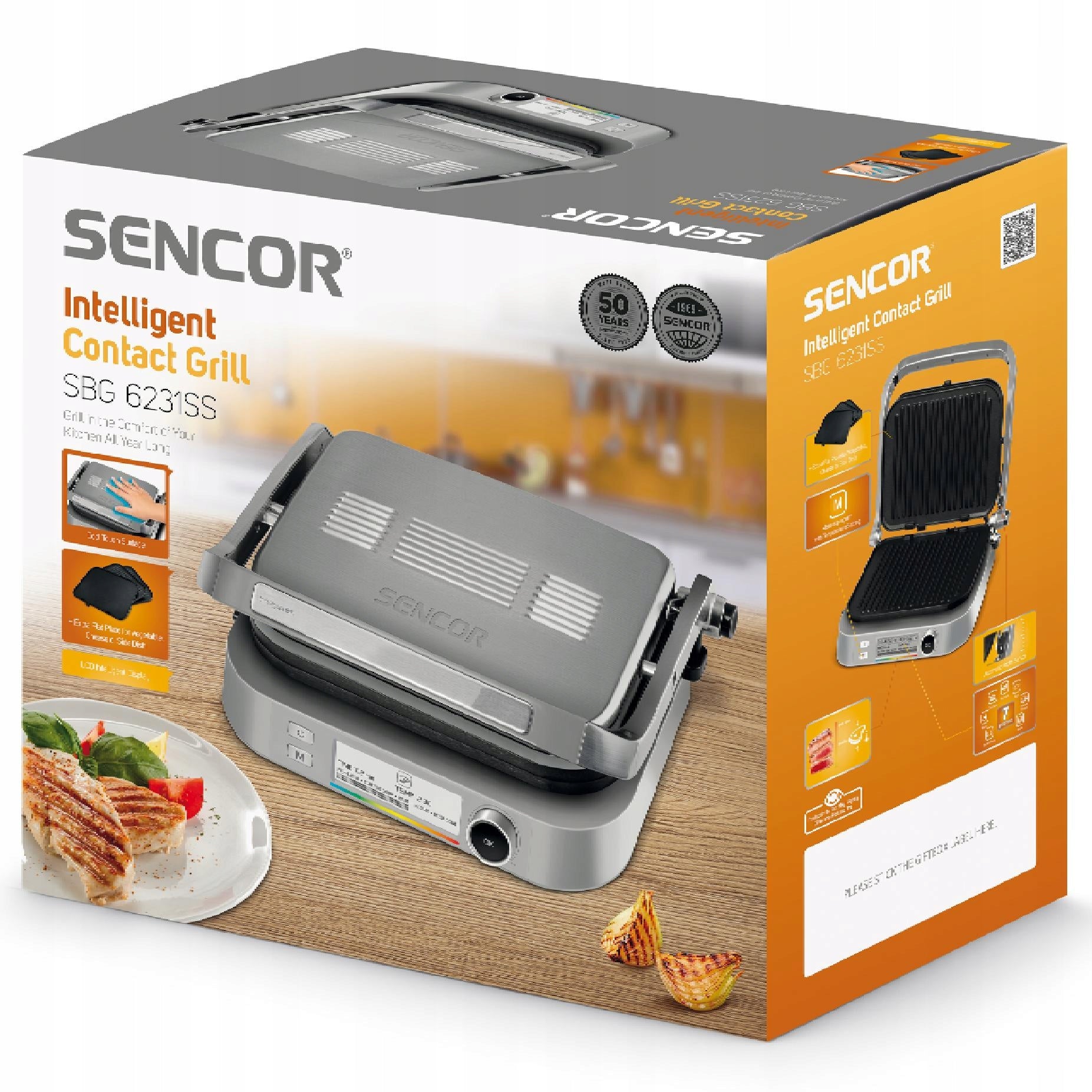 Contact electric grill Sencor SBG 6231SS silver/grey 2100 W Bonus Power rating 2100 W