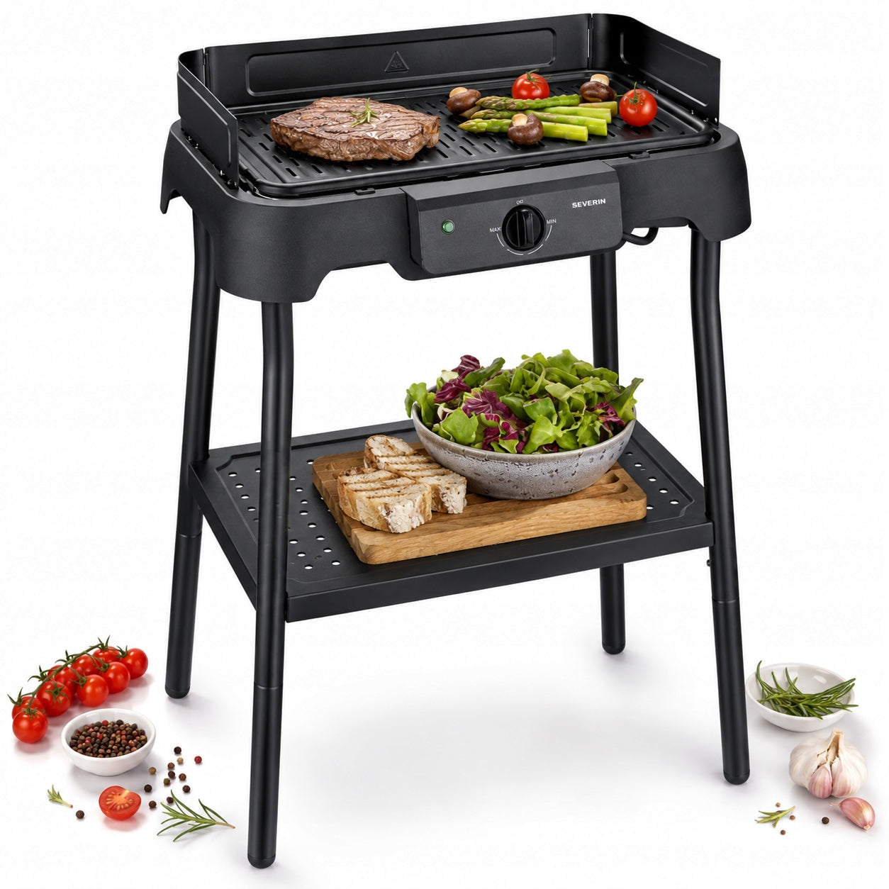 Contact electric grill Severin PG 8596 black 2000W for balcony terrace