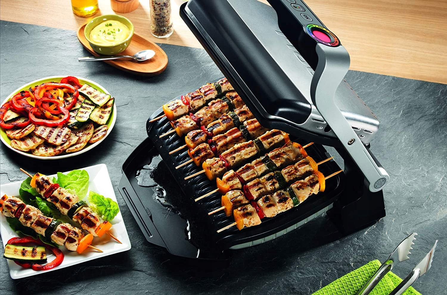 Contact electric grill Tefal OptiGrill GC705D16 silver/grey 2000 W Temperature control yes