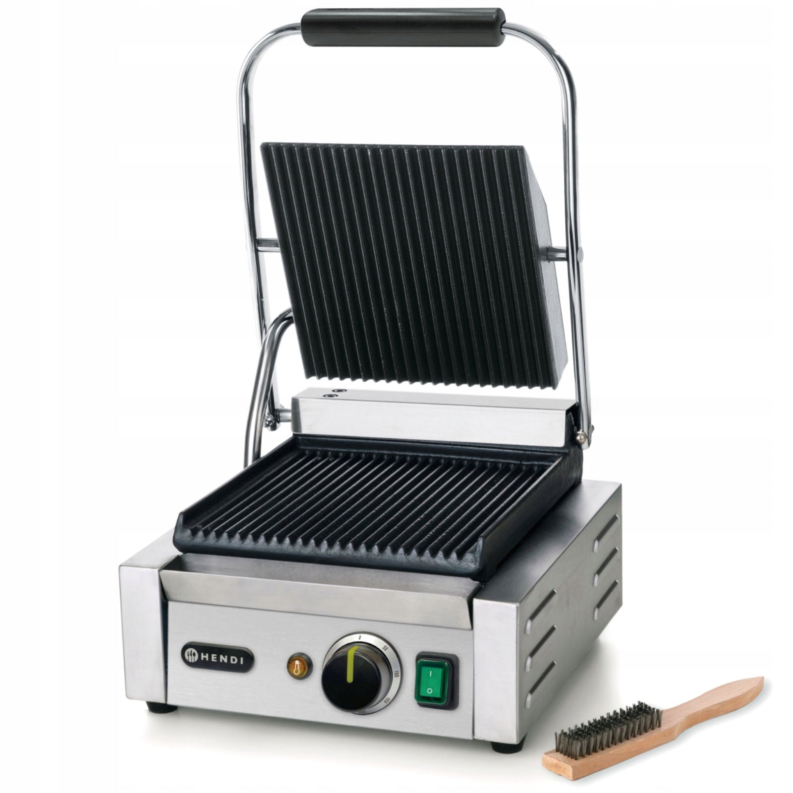 Contact grill Hendi 1800W 230V grooved stainless steel catering