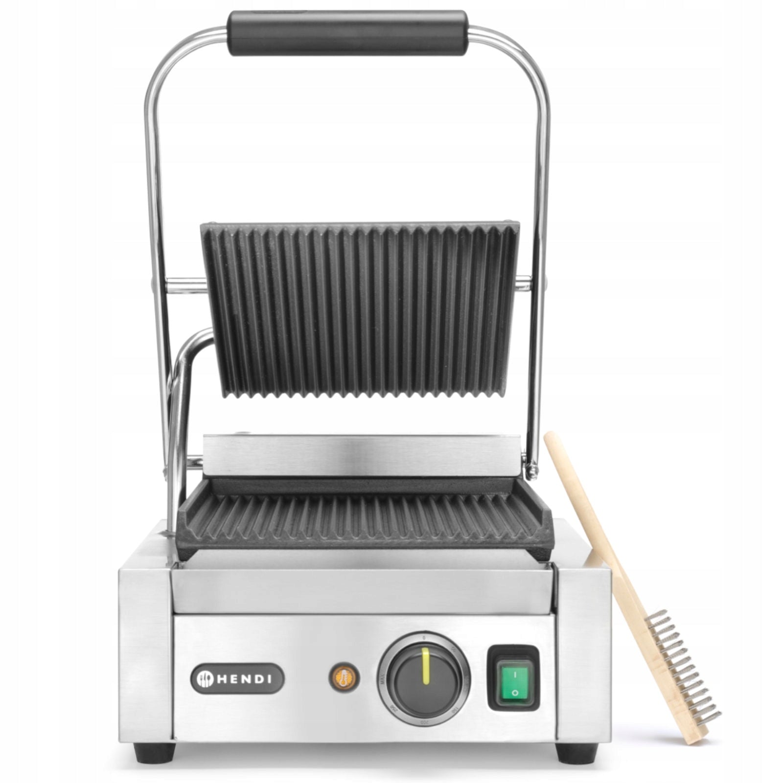 Contact grill Hendi grooved single 1800 W catering model Brand Hendi