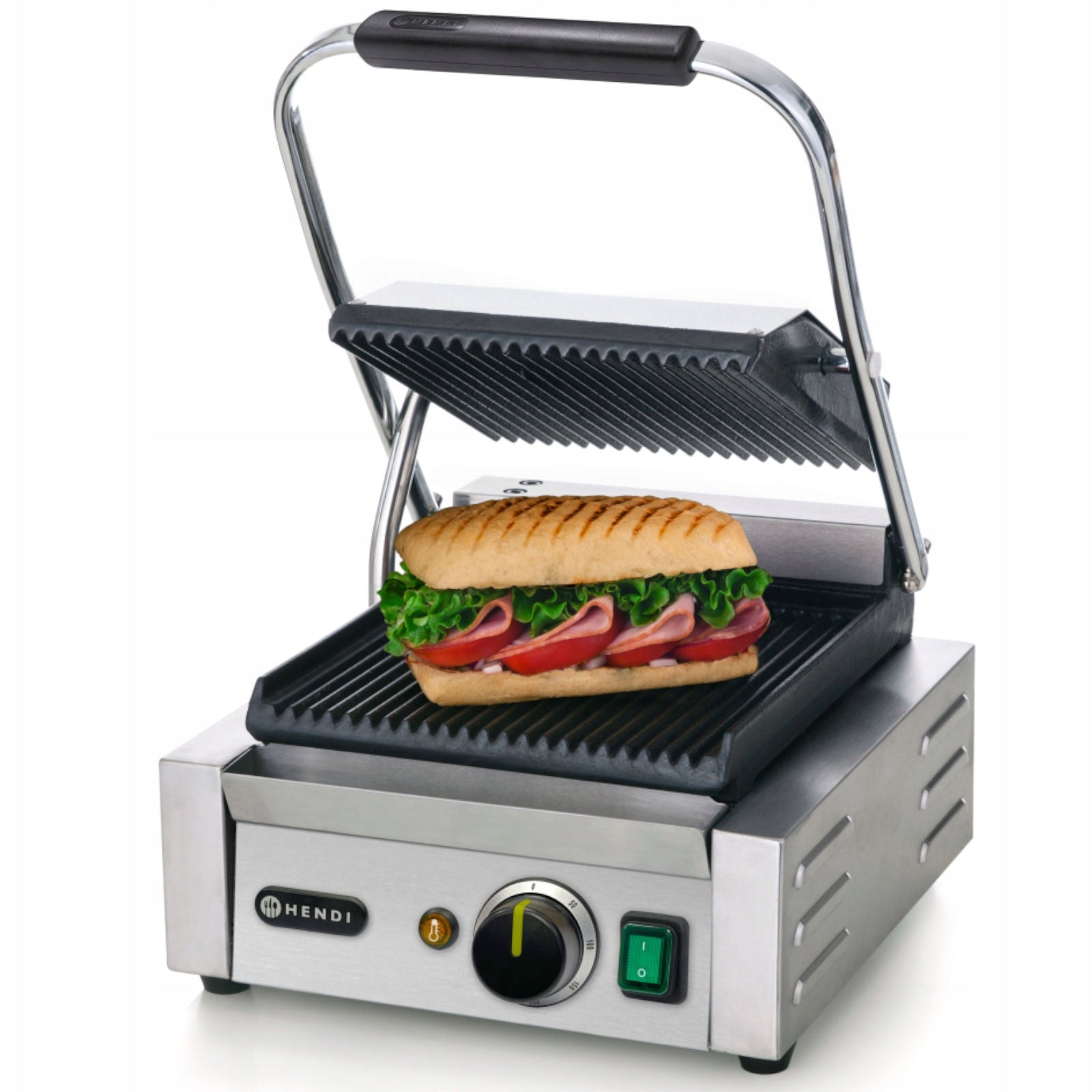 Contact grill Hendi grooved single 1800 W catering model Model 263501
