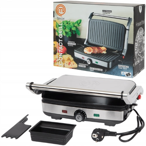 Contact grill MasterChef 1600 W silver with temperature control