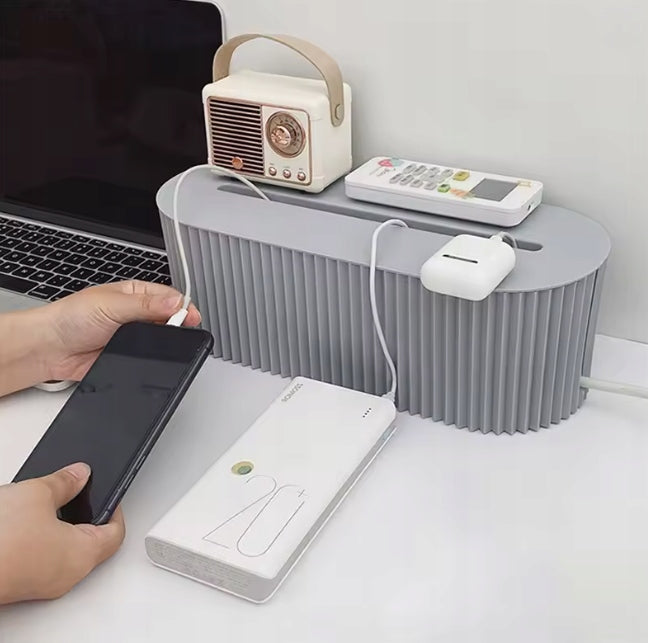 Container Cable Organizer Wires Extension Cord Chargers Grey Large D05 Packaging status original