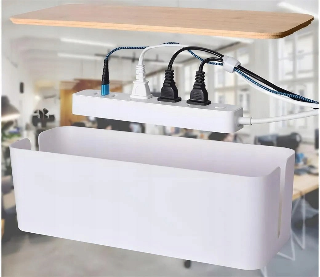 Container Cable Organizer Wires Extension Cord Chargers White Bamboo D07 Manufacturer code Organizer D07
