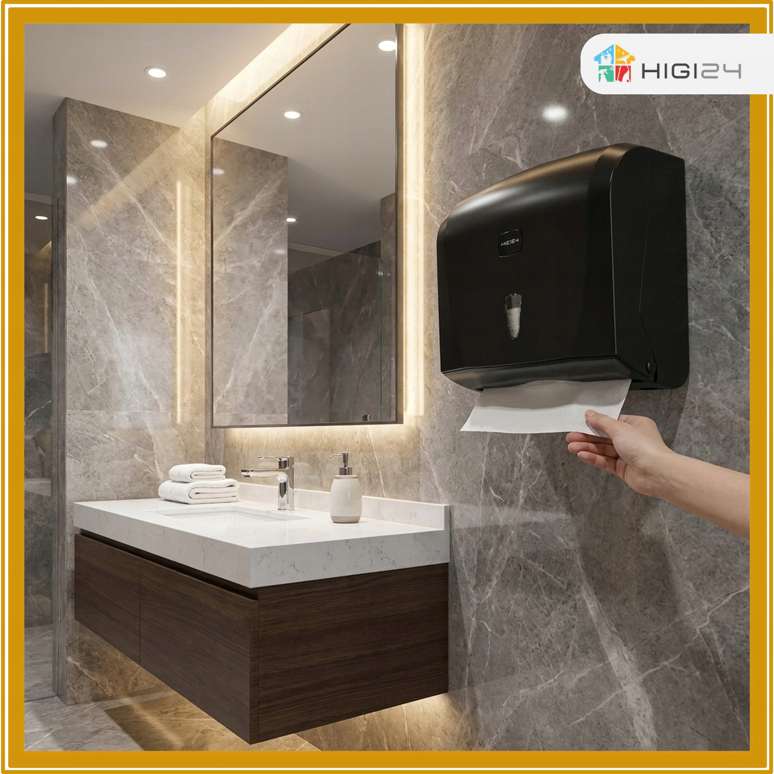 Container Dispenser Paper Towels ZZ Black Wall Mounted PZH CERTIFICATE Manufacturer code K40B