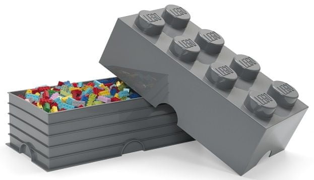 Container LEGO Brick 8 Block dark grey NHG Color gray