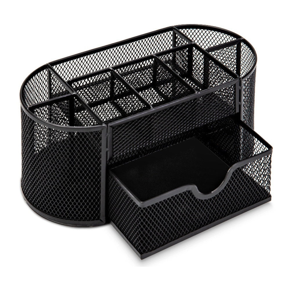 Container Organizer for Office Supplies Metal With Drawer Black Brand LEAN Toys