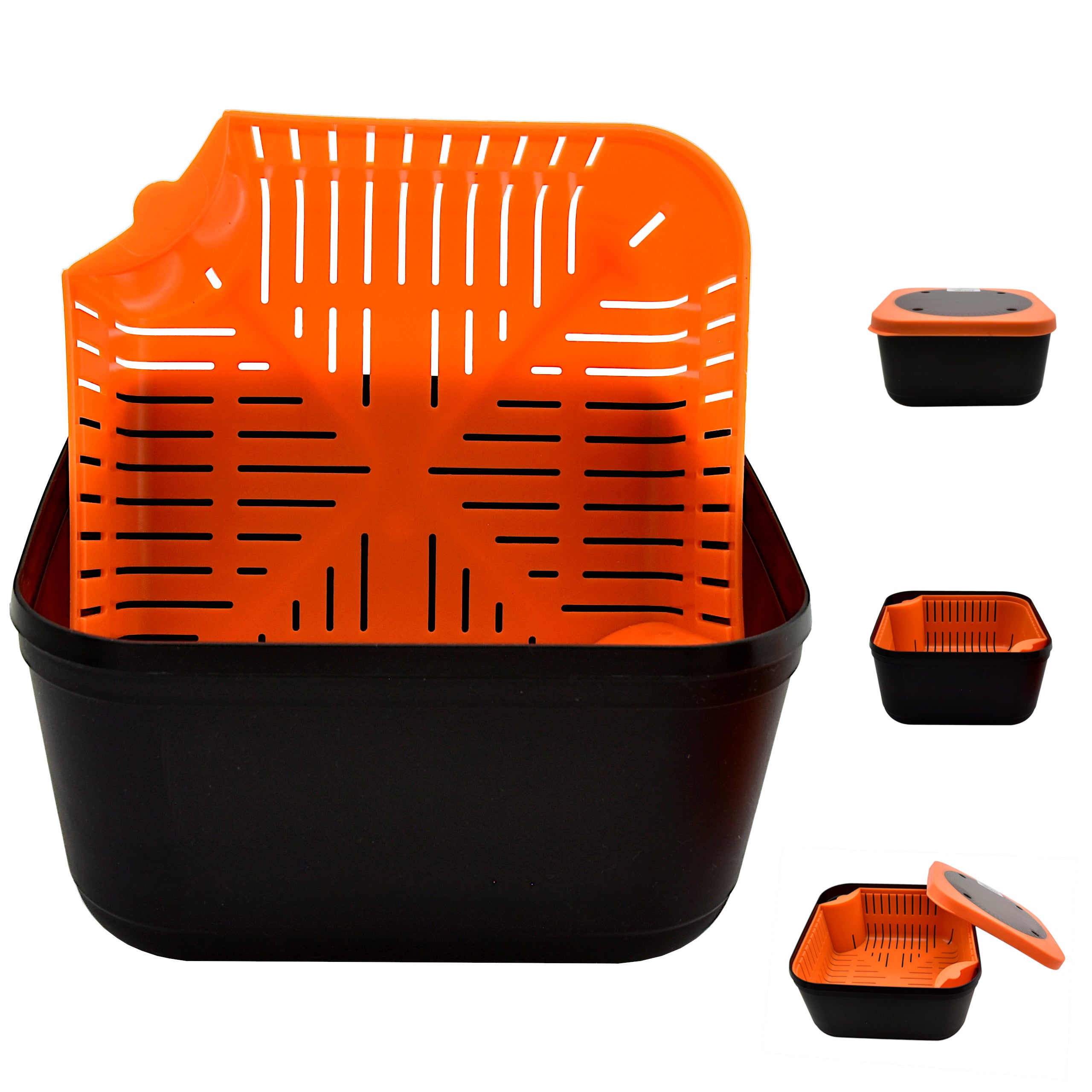 Container box 1,875L for soaking pellets with strainer - 17x17x9 cm Feeder
