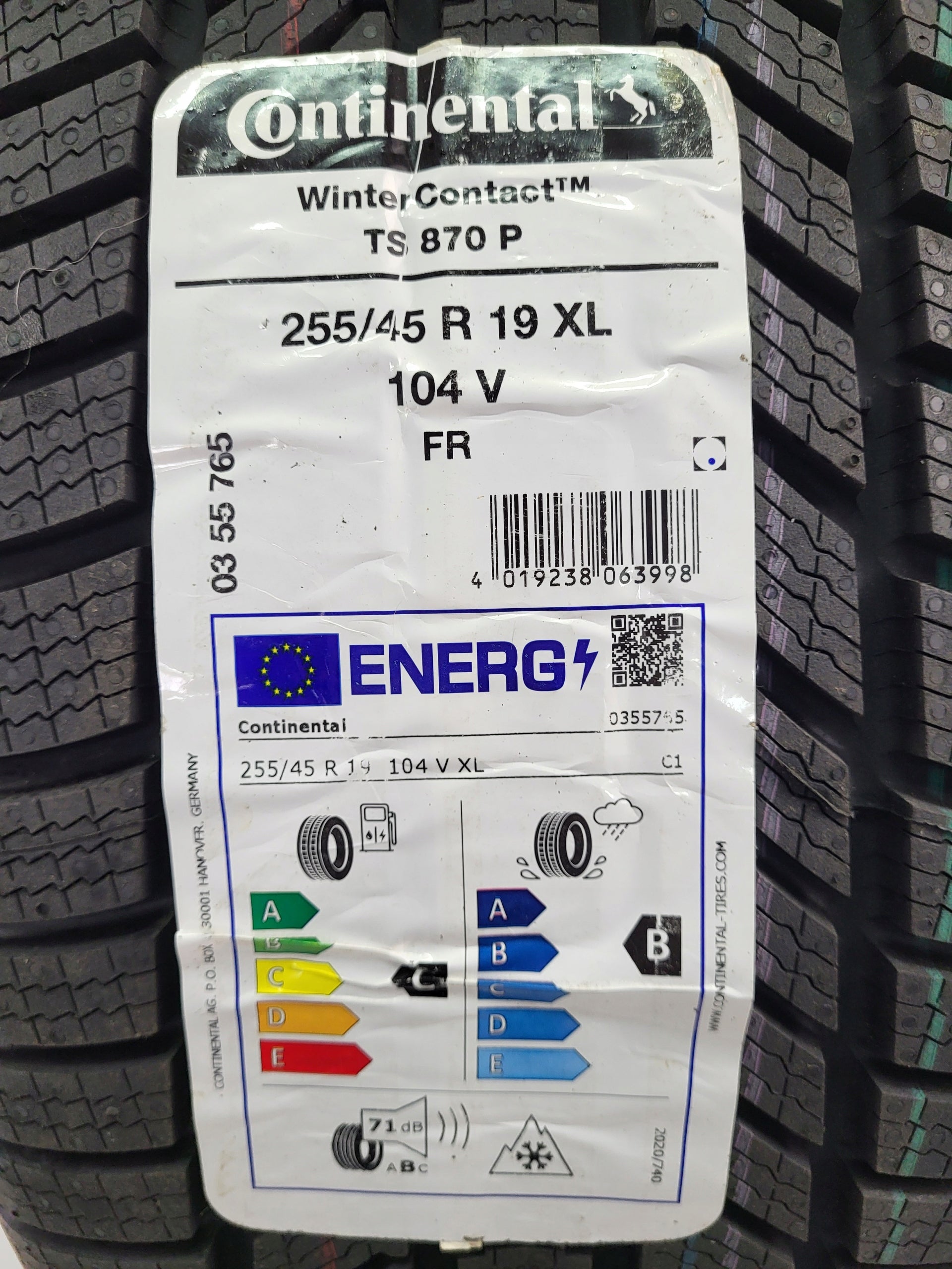 Continental WinterContact TS 870 P 255/45R19 104V XL winter tire Number of tires offered 1 pc.