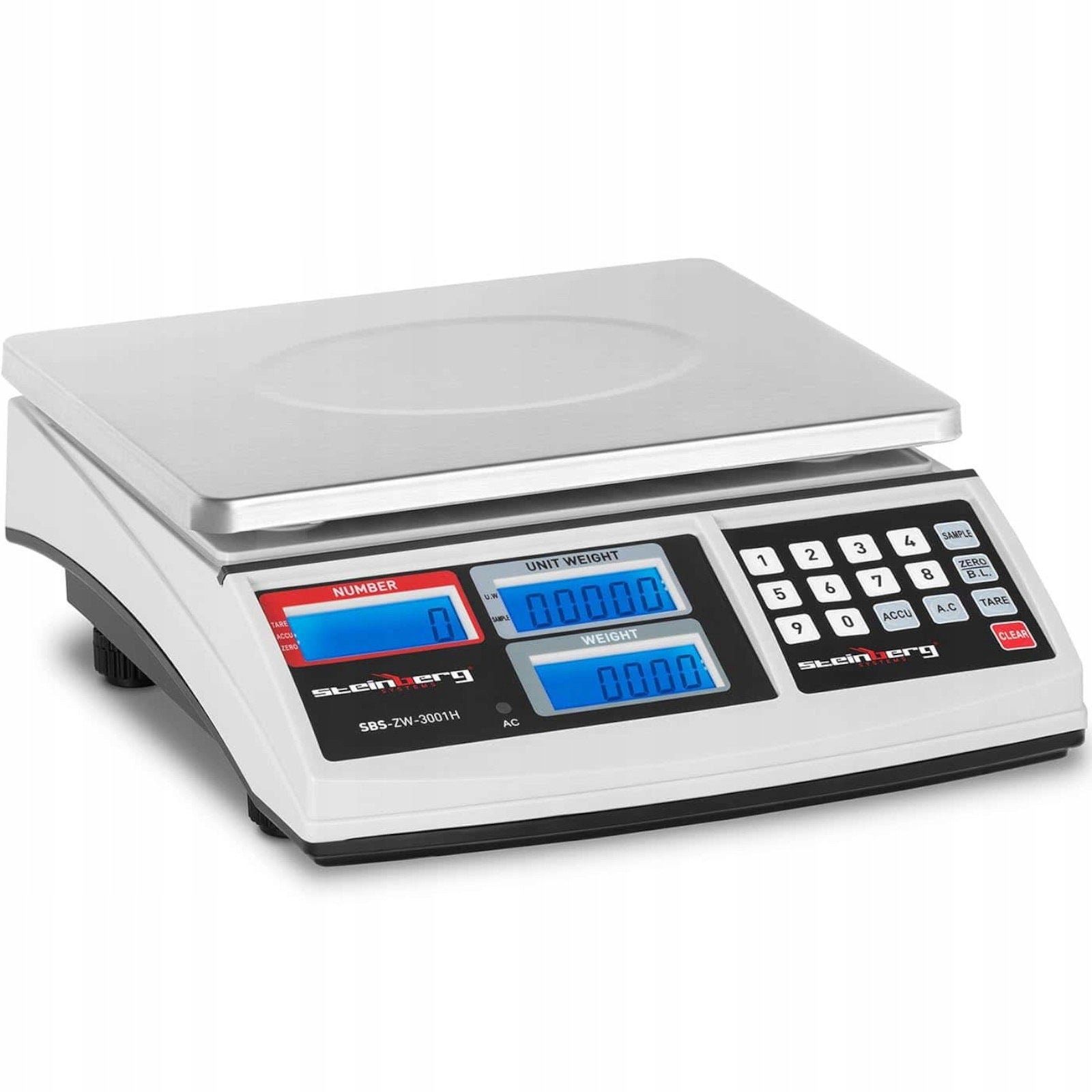 Control scale counting pieces 30 kg accuracy 1 g stainless steel LCD Brand Steinberg Systems
