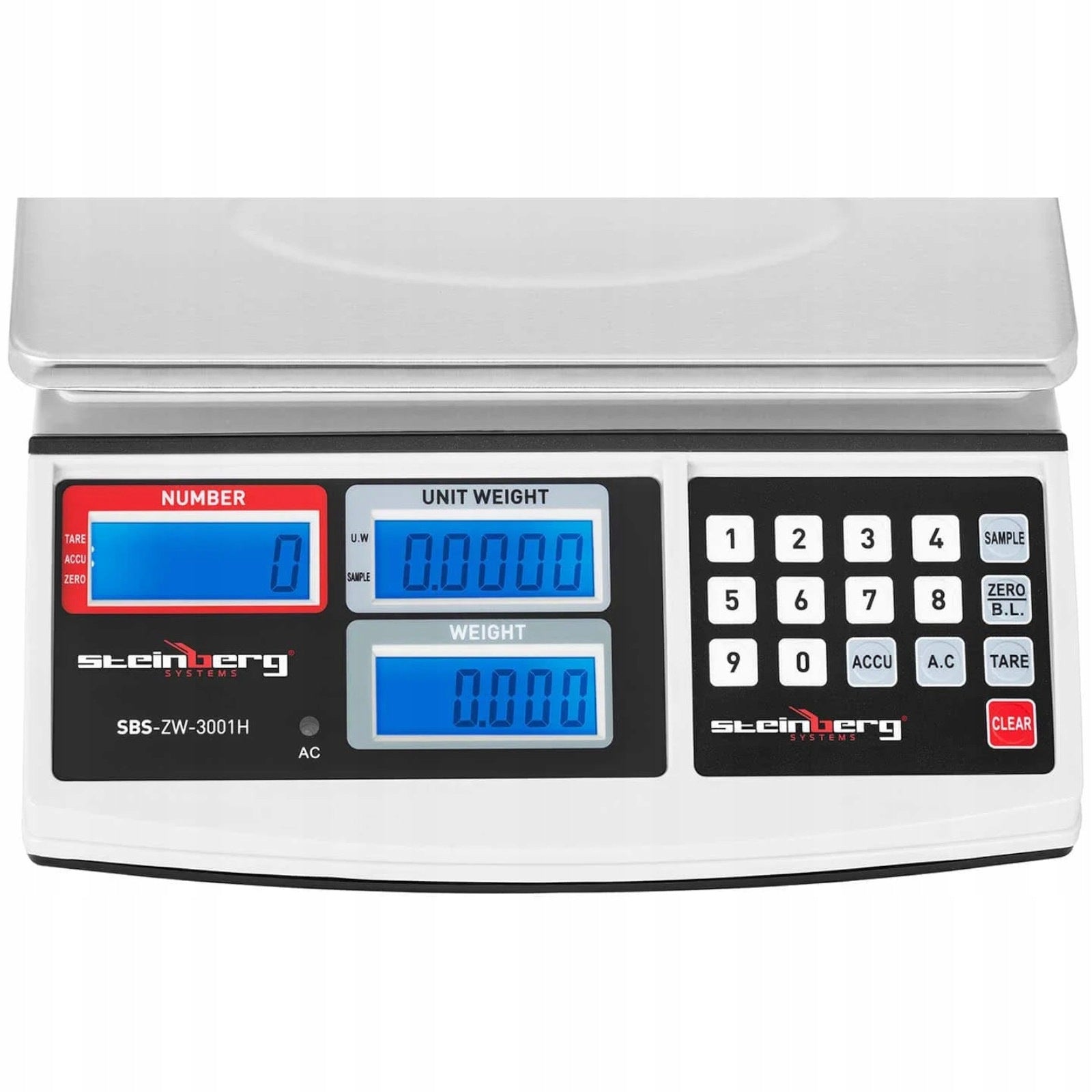 Control scale counting pieces 30 kg accuracy 1 g stainless steel LCD Manufacturer code 4904968046550