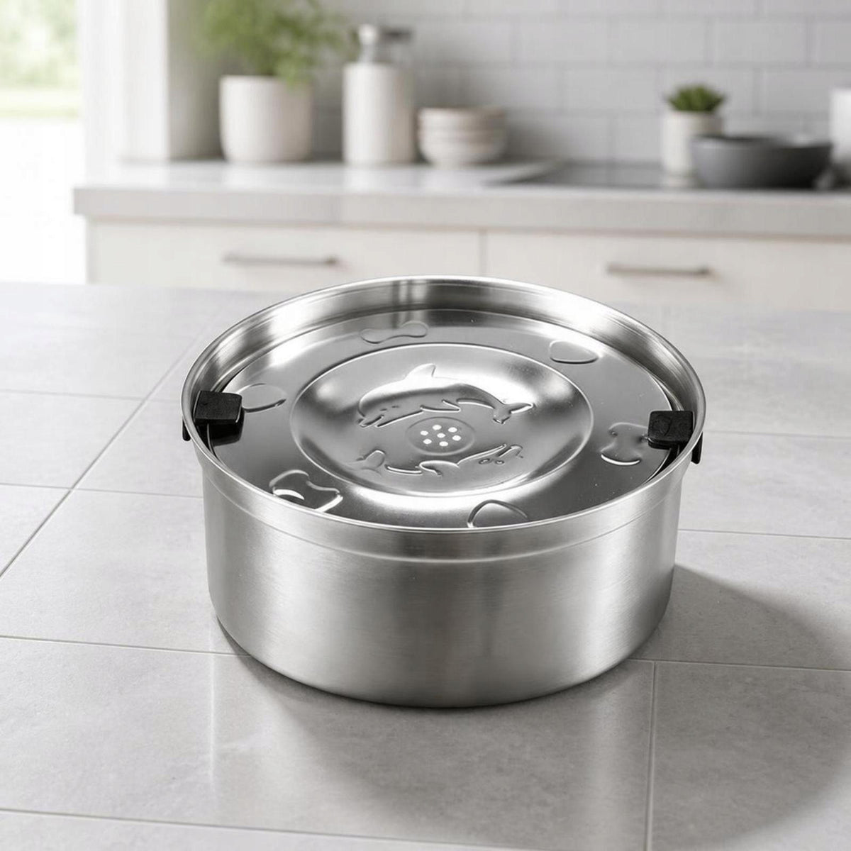 Controlled Drinking Spill Resistant Bowl | Stainless Steel Small - Dolphin Packaging status original